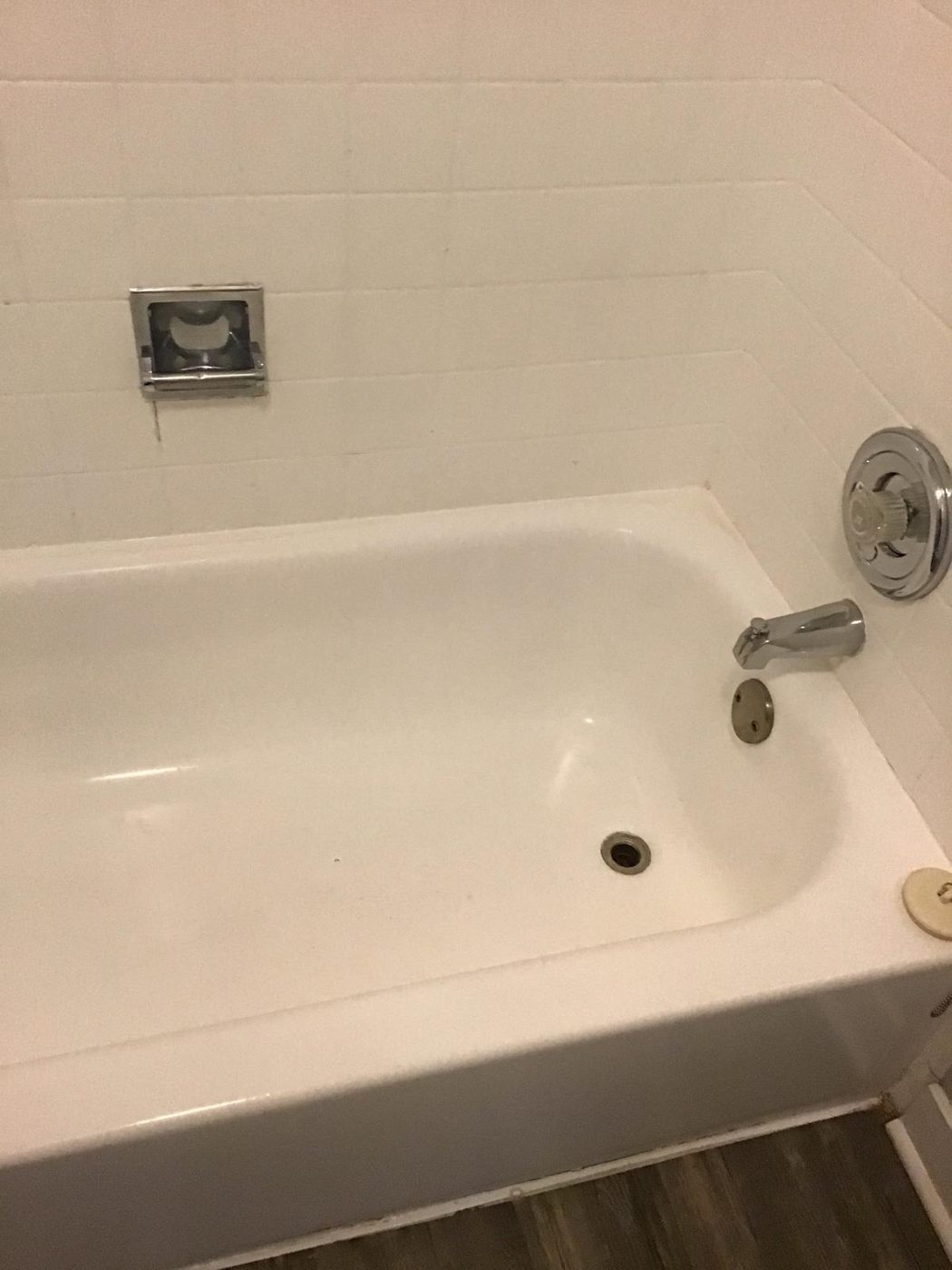 Bathroom tub after deep cleaning — bright and spotless